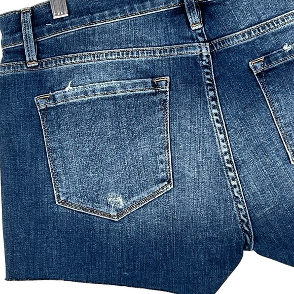 FRAME LE CUTOFF DISTRESSED DARK WASH DENIM SHORTS NWT WOMEN'S SIZE 31 - Picture 5 of 14